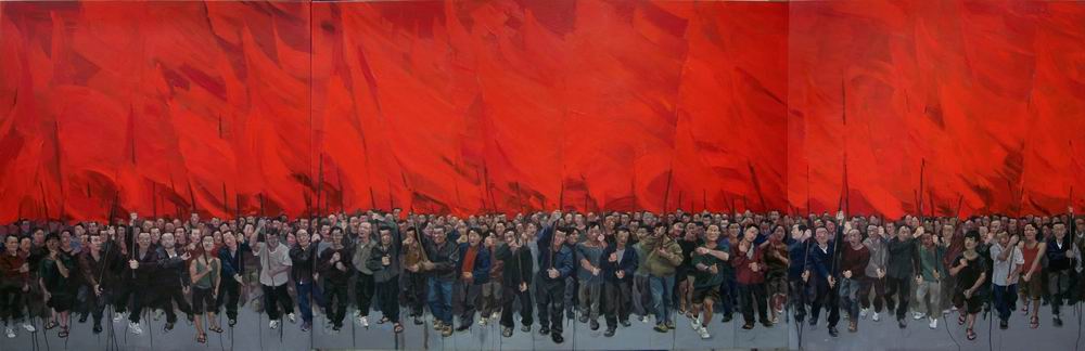 2009《红旗》 贺丹 2009年 200x600cm 布面油画.jpg