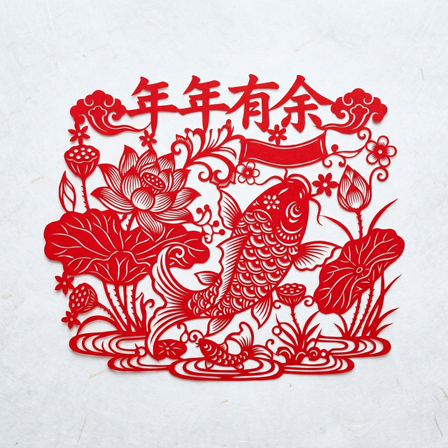 安塞剪纸&middot;年年有余