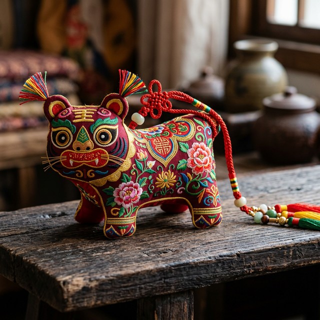 庆阳香包&middot;虎头挂件	