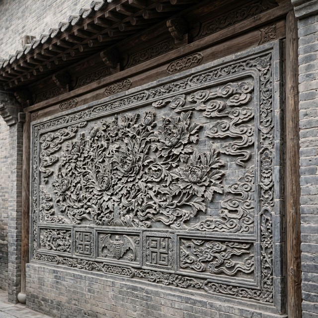 临夏砖雕&middot;富贵牡丹