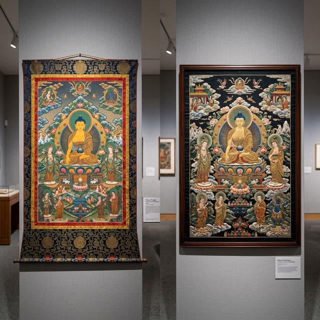 河湟地区多民族工艺美术交融现象研究&mdash;&mdash;以堆绣与唐卡的技法比较为例