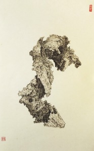 肖剑波《灵石》纸本水墨57&times;34cm 2016