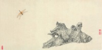 肖剑波《灵石》纸本水墨70&times;35cm 2017